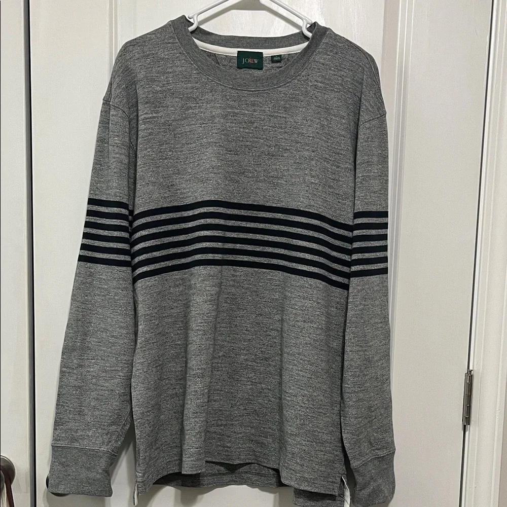 J. Crew Striped Oarsman Cotton Crewneck Sweater Large